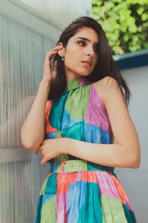 La Bella Colorful Midi Dress